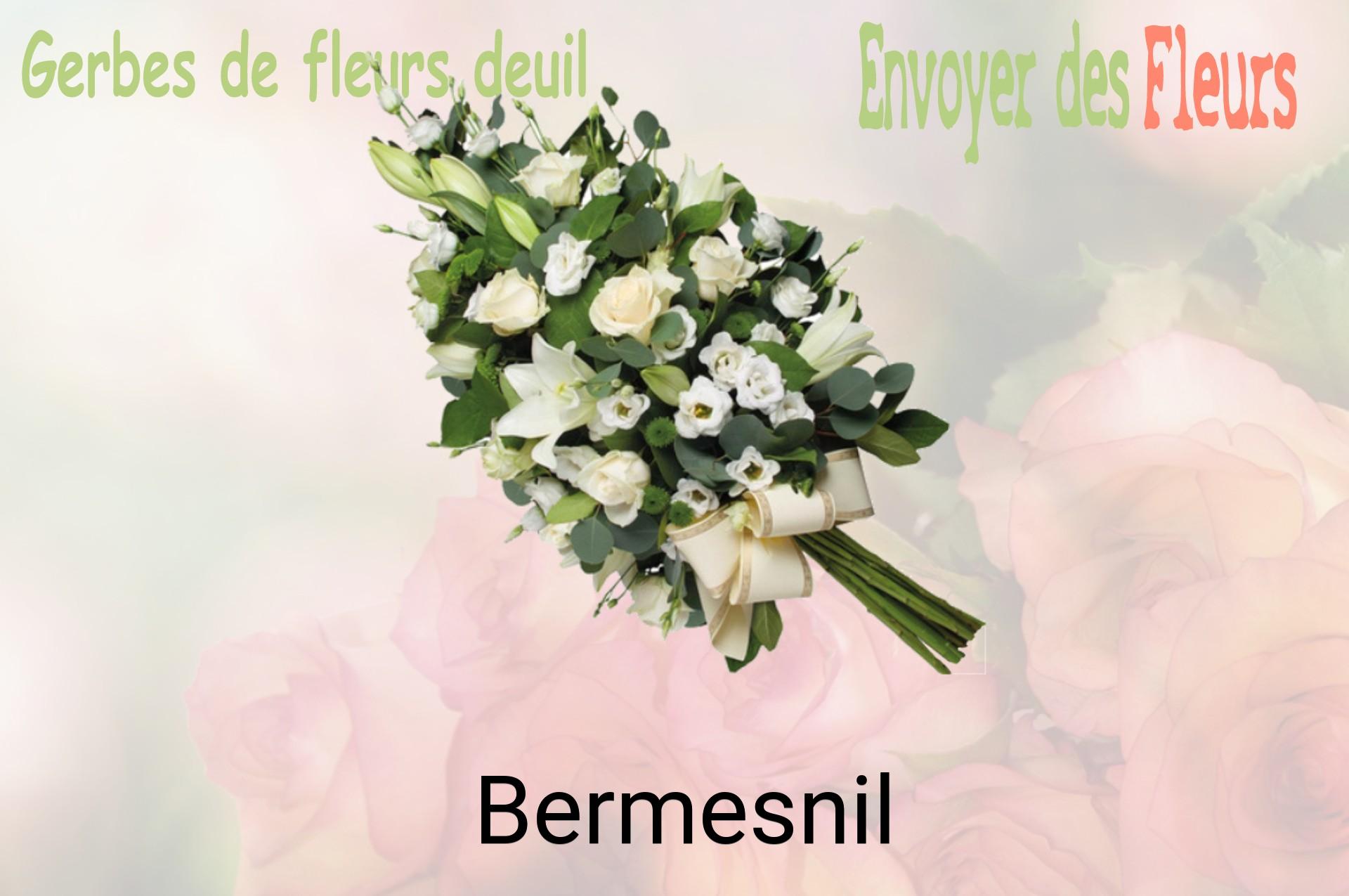 Gerbe de fleurs de deuil livrée à Bermesnil